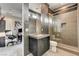 Modern bathroom with a glass enclosed shower, sleek vanity, and contemporary finishes at 11296 Villa Bellagio Dr, Las Vegas, NV 89141