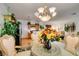 Elegant dining area with a glass-top table, plush chairs, and a decorative chandelier at 2050 Los Feliz St # 112, Las Vegas, NV 89156