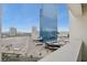 Balcony view showing new construction and views of high-rise condos at 2700 Las Vegas Blvd # 1604, Las Vegas, NV 89109