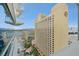 Exterior view of a hotel tower featuring architectural details and a pool at 2700 Las Vegas Blvd # 1604, Las Vegas, NV 89109