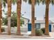 Charming single-story home with blue trim and door at 2712 Royal St, North Las Vegas, NV 89030