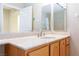 Bathroom with a large mirror and marble countertop at 3109 Bangor Ct, Las Vegas, NV 89134