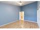 Spacious bedroom featuring wood floors and light blue paint at 3109 Bangor Ct, Las Vegas, NV 89134