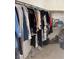 Walk-in closet featuring clothing racks, storage, boots and carpeted floor at 4300 S Gressa St, Pahrump, NV 89061