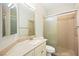 Functional bathroom featuring a shower stall, neutral colors, and vanity sink at 5832 Ivy Vine Ct, Las Vegas, NV 89141