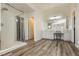 Bright bathroom features walk-in shower, dual sink vanity, and doorway to walk-in closet at 6391 Tempting Choice Ave, Las Vegas, NV 89131