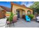 Charming patio space with an overhang, perfect for outdoor dining and relaxation at 6391 Tempting Choice Ave, Las Vegas, NV 89131