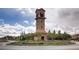 Picturesque clock tower on a landscaped roundabout at 1045 Chestnut Chase St, Las Vegas, NV 89138