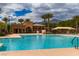 Sparkling community pool with shade structure and ample deck space at 1045 Chestnut Chase St, Las Vegas, NV 89138