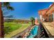 Beautiful backyard featuring a pool and lush landscaping at 2 Camino Barcelona Pl, Henderson, NV 89011
