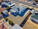 Aerial view of home featuring a spacious gravel yard and a covered patio at 457 Federal St, Henderson, NV 89015