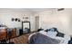 This bedroom features vinyl wood flooring and great lighting at 4708 Thunderbolt Ave, Las Vegas, NV 89115
