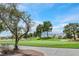 Scenic golf course view featuring lush green grass, mature trees, and mountain views in the background at 5421 Painted Mirage Rd, Las Vegas, NV 89149
