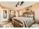 Bedroom featuring stylish rustic furniture and decor at 5958 W Agate Ave, Las Vegas, NV 89139