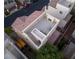 Aerial view of a home's rooftop patio, exterior staircase, and surrounding landscape at 10725 Wrigley Field Ave, Las Vegas, NV 89166