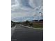 Neighborhood street featuring manicured landscaping, trees, and mountain views under a cloudy sky at 12525 Lylan Ridge St, Las Vegas, NV 89138