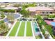 Aerial view of community clubhouse, bocce ball and shuffleboard courts at 2467 Moonlight Valley Ave, Henderson, NV 89044