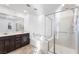 Bathroom with double vanity, separate tub and shower, and tile floors at 2894 Via Firenze, Henderson, NV 89044