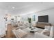 Open-concept living space with abundant natural light, stylish furnishings, and seamless flow to the kitchen at 2894 Via Firenze, Henderson, NV 89044