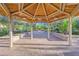 Beautiful gazebo features a vaulted wood ceiling and a brick-paved patio area at 3064 Bicentennial Pkwy, Henderson, NV 89044