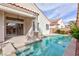 Private backyard pool offers a refreshing retreat with clear blue water and a peaceful atmosphere at 3957 Genoa Dr, Las Vegas, NV 89141