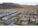 Elevated aerial view of the neighborhood, highlighting the property's location and serene mountain backdrop at 4504 Eagle Nest Peak St, Las Vegas, NV 89129