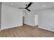 Light-filled bedroom showcases wood floors and recessed lighting at 6664 Rutgers Dr, Las Vegas, NV 89156