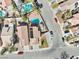 Stunning aerial view of a home featuring a private pool and a well-maintained yard at 1508 Splinter Rock Way, North Las Vegas, NV 89031