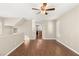 Open living space featuring hardwood floors that lead to the kitchen and dining area at 1968 Granemore St, Las Vegas, NV 89135