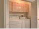 A laundry room with open bi-fold closet doors revealing the washer and dryer at 209 Roxborough St, Henderson, NV 89074