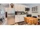 Kitchen featuring stainless steel appliances, white cabinets and butcher block island at 6925 Donald Nelson Ave, Las Vegas, NV 89131