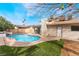 Sparkling pool in backyard oasis, perfect for relaxation and entertaining guests at 804 Vincent Way, Las Vegas, NV 89145