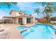 Backyard pool and spa with a covered patio and partial view of the home at 804 Vincent Way, Las Vegas, NV 89145