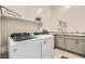Functional laundry room with modern washer, dryer, ample storage and counter space, making laundry a breeze at 10026 Honey Rose Ave, Las Vegas, NV 89143