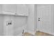 Laundry room featuring white cabinets and a white door at 10200 Wood Work Ln, Las Vegas, NV 89135