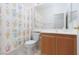 Bathroom featuring a shower and a single sink vanity at 10300 Pinto Creek Ln, Las Vegas, NV 89144