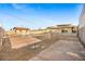 The gravel backyard features chain link fences offering a secure outdoor space at 19 Montana Way, Henderson, NV 89015