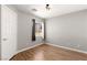 Empty bedroom with hardwood floors, natural light, and neutral paint; ready to personalize! at 2276 Laramine River Dr, Henderson, NV 89052
