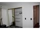 Organized closet with ample shelving and a mirrored sliding door at 4536 E Baltimore Ave, Las Vegas, NV 89104