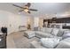 Comfortable living room with stylish furniture and ceiling fan at 7232 N Decatur Blvd # 4, Las Vegas, NV 89131