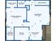 Detailed floor plan showcasing the layout of the second floor, including the kitchen, living room, and primary bedroom at 9017 Becoming Ct, Las Vegas, NV 89149