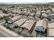 Expansive aerial view showcasing a vibrant residential neighborhood with well-maintained homes and lush landscaping at 10532 Beachwalk Pl, Las Vegas, NV 89144