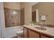 Bathroom featuring a shower and tub combo with a vanity at 1908 Morro Vista Dr, Las Vegas, NV 89135