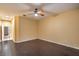 Bedroom with wood floors and a ceiling fan at 1992 Fort Halifax St, Henderson, NV 89052