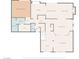 Downstairs floor plan featuring a kitchen, living room and a primary bedroom at 2233 Marlboro Dr, Henderson, NV 89014