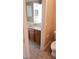 Bathroom featuring modern vanity and flooring at 4798 Luna Ridge Ct, Las Vegas, NV 89129