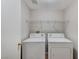 Functional laundry area with a standard washer and dryer and wire shelving for storage at 8250 N Grand Canyon Dr # 2059, Las Vegas, NV 89166