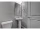 Powder bathroom with modern sink and fixtures at 1040 Via Panfilo Ave, Henderson, NV 89011