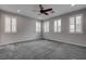 Bright bedroom featuring recessed lighting and plantation shutters at 1040 Via Panfilo Ave, Henderson, NV 89011