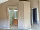 A bathroom featuring a shower with glass doors and a single sink with wood vanity at 3208 Paragon Pointe St, Las Vegas, NV 89129